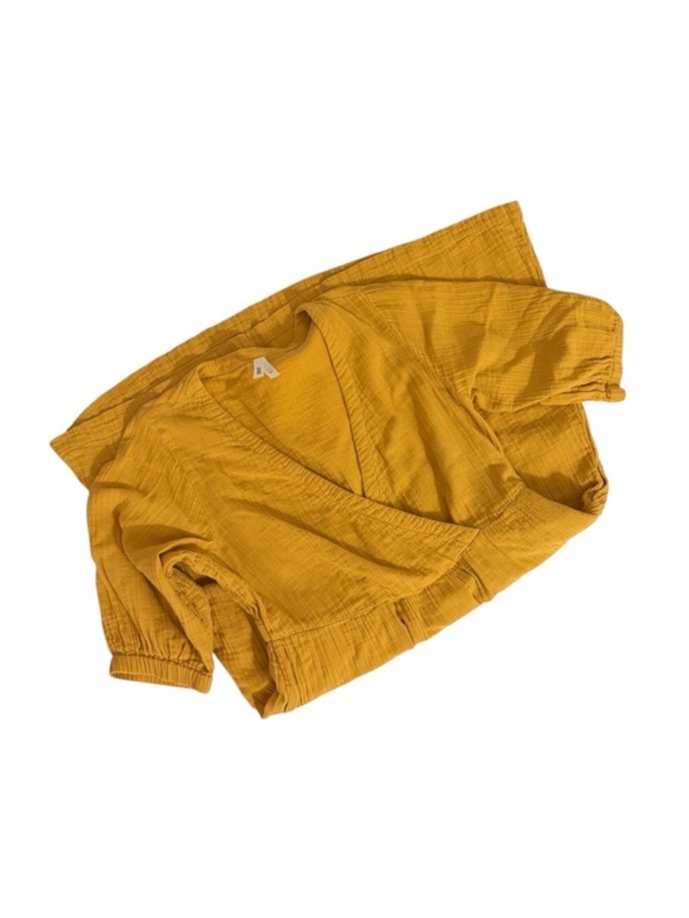 Pact Mustard Yellow V-Neck Lightweight Crop Top